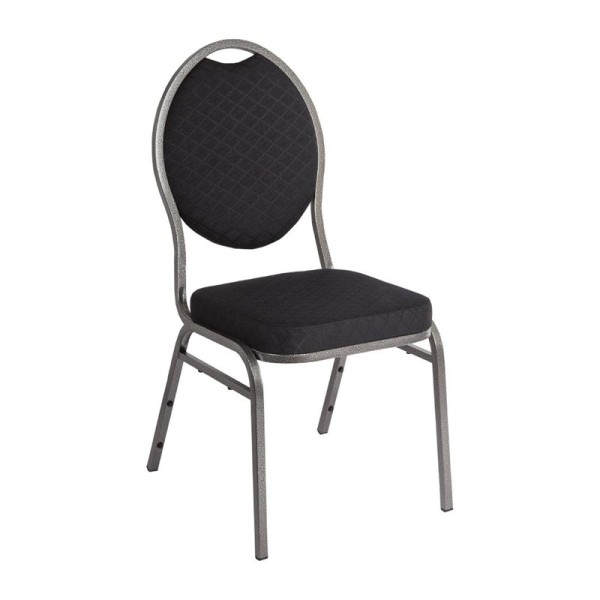 Bolero Bankettstühle mit ovaler Lehne schwarz