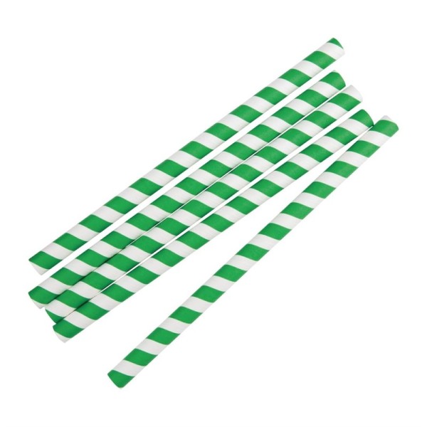 Fiesta Green Smoothie-Trinkhalm Papier grün gestreift 21cm