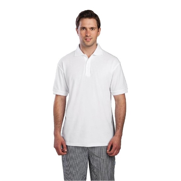 Unisex Poloshirt weiß XL
